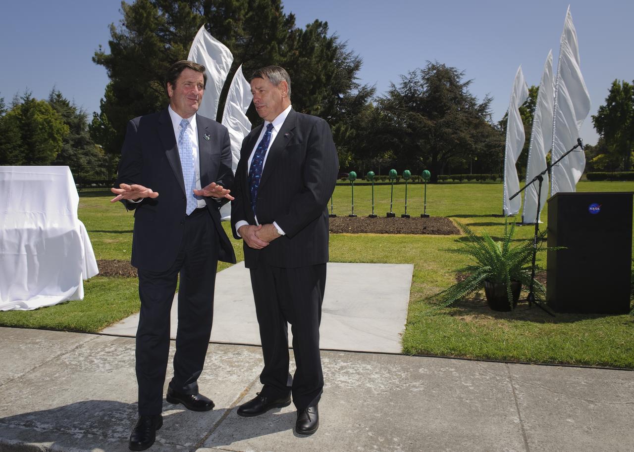Sustainability Base Ground Breaking ceremony with Lt. Governor John Garamendi of California with Pete Worden, Director Ames Research Center on right.