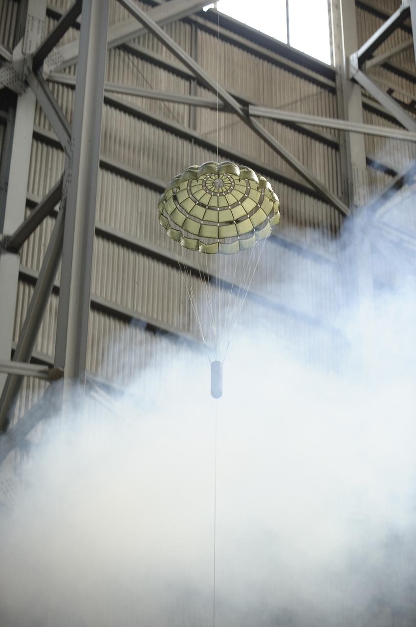 Army Parachute Drop Test in High Bay of NASA Ames 40x80ft. w.t. Test TR-024