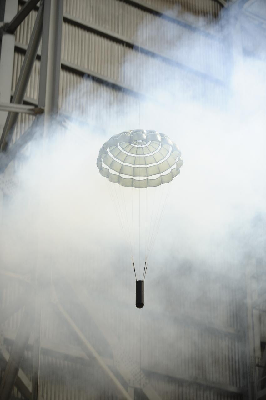 Army Parachute Drop Test in High Bay of NASA Ames 40x80ft. w.t. Test TR-024