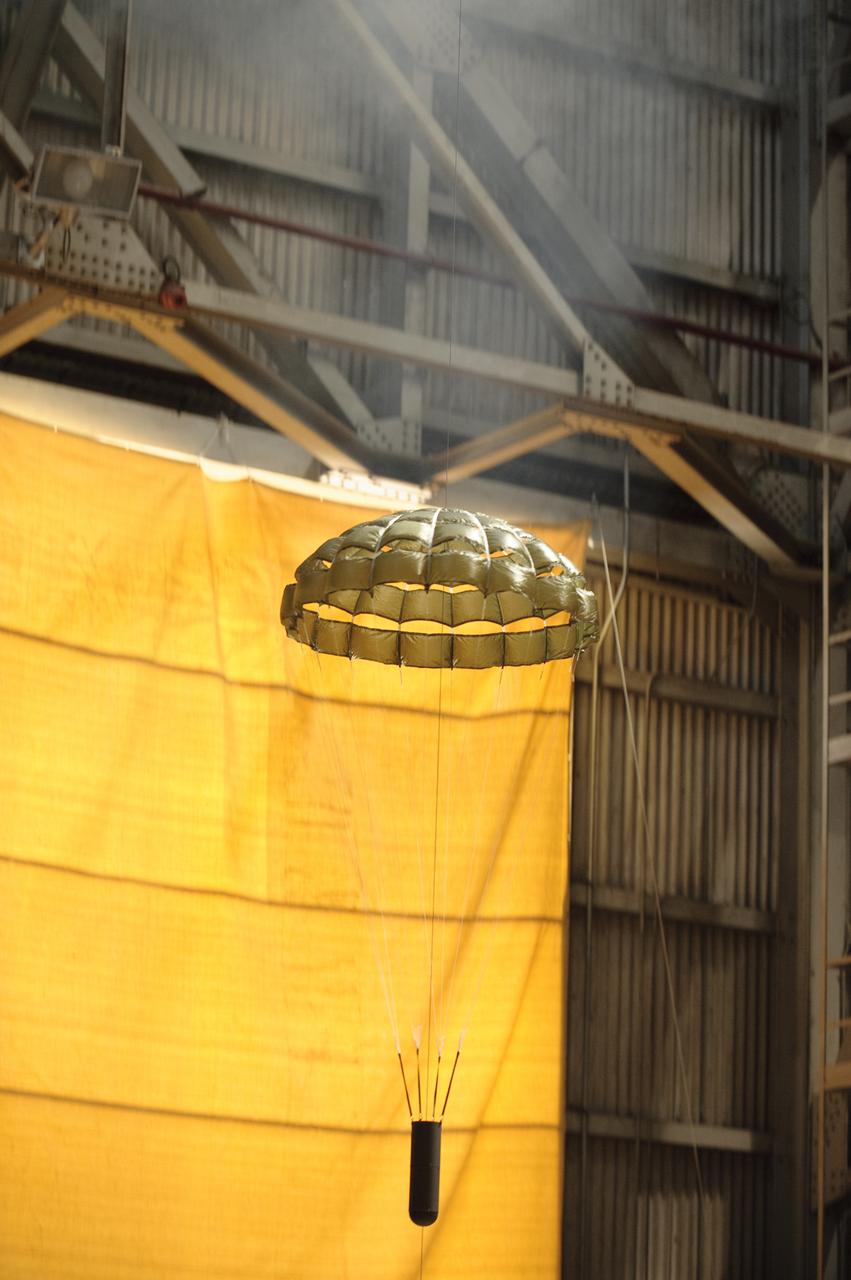 Army Parachute Drop Test in High Bay of NASA Ames 40x80ft. w.t. Test TR-024