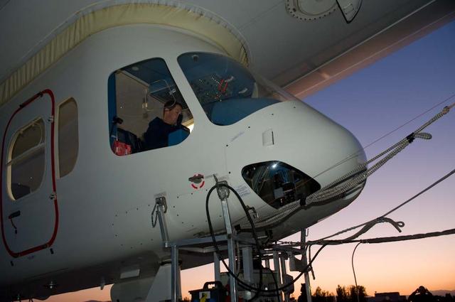 NASA Conducts Airborne Science Aboard Zeppelin Airship: equipped with two imaging instruments enabling remote sensing and atmospheric science measurements not previously practical. Pre-flight checkout of airship flight systems and instruments.