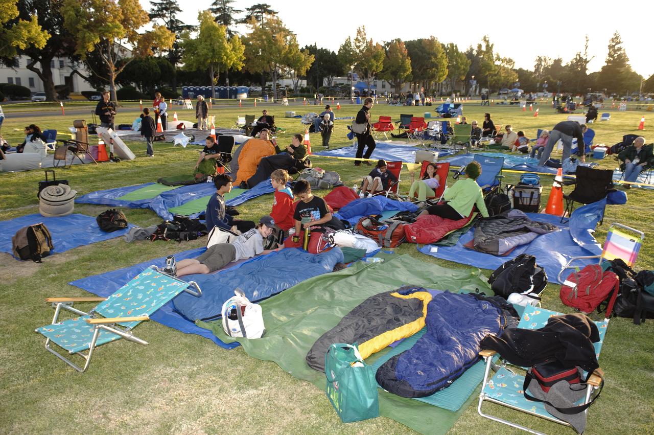 LCROSS Impact Night: Public invited to all night event are setting up tent in the Tent Area of Shenandoah Parade Grounds at NASA Ames Research Center, Moffett Field Calif.
