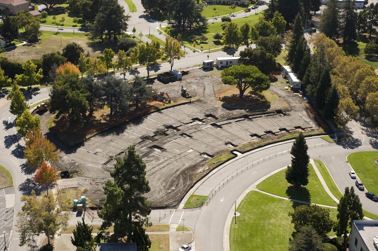 Aerial view of Sustainability Base construction site.