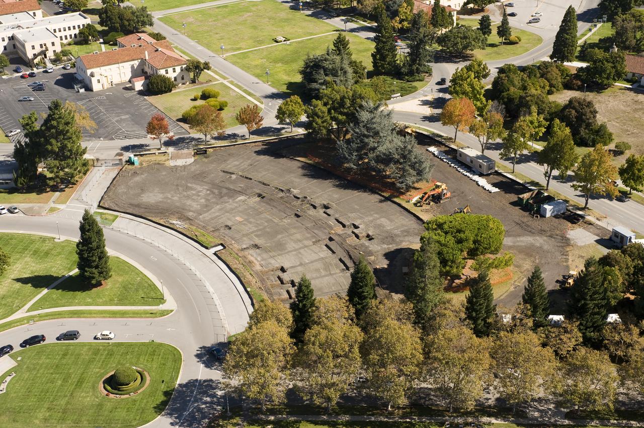 Aerial view of Sustainability Base construction site.