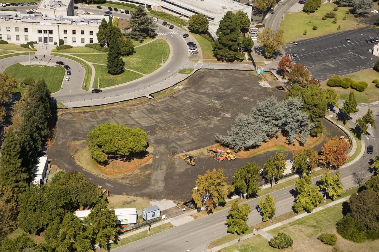 Aerial view of Sustainability Base construction site.