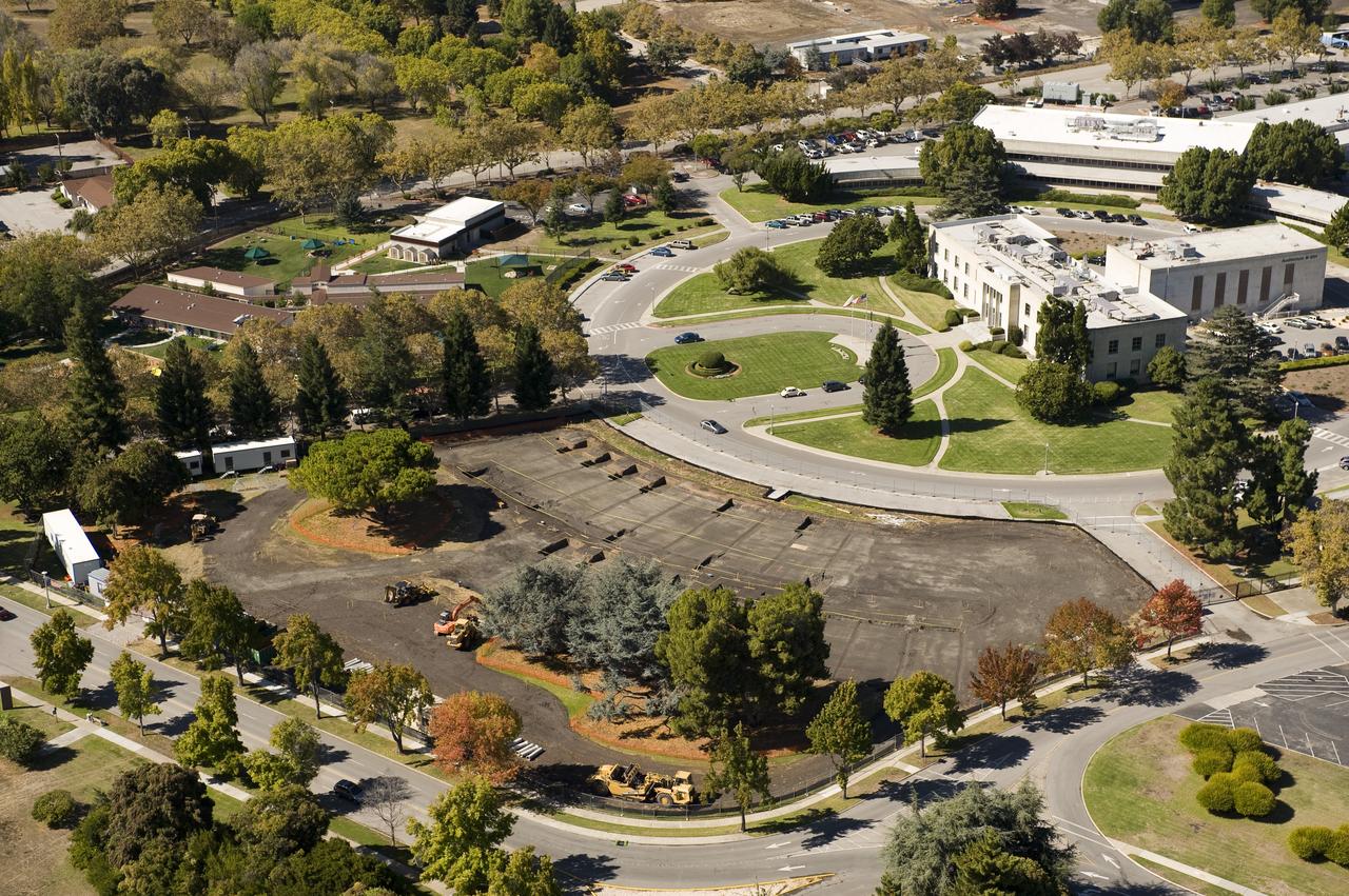 Aerial view of Sustainability Base construction site.