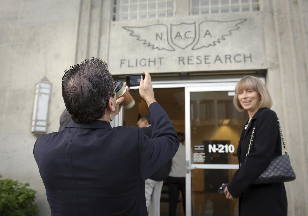 NASA Advisory Council Meeting at NASA Ames Research Center NRP Conference Center. Diane Rausch, Executive Director NASA Advisory Council, NASA HQ in front of Ames Flight Research Building N-210