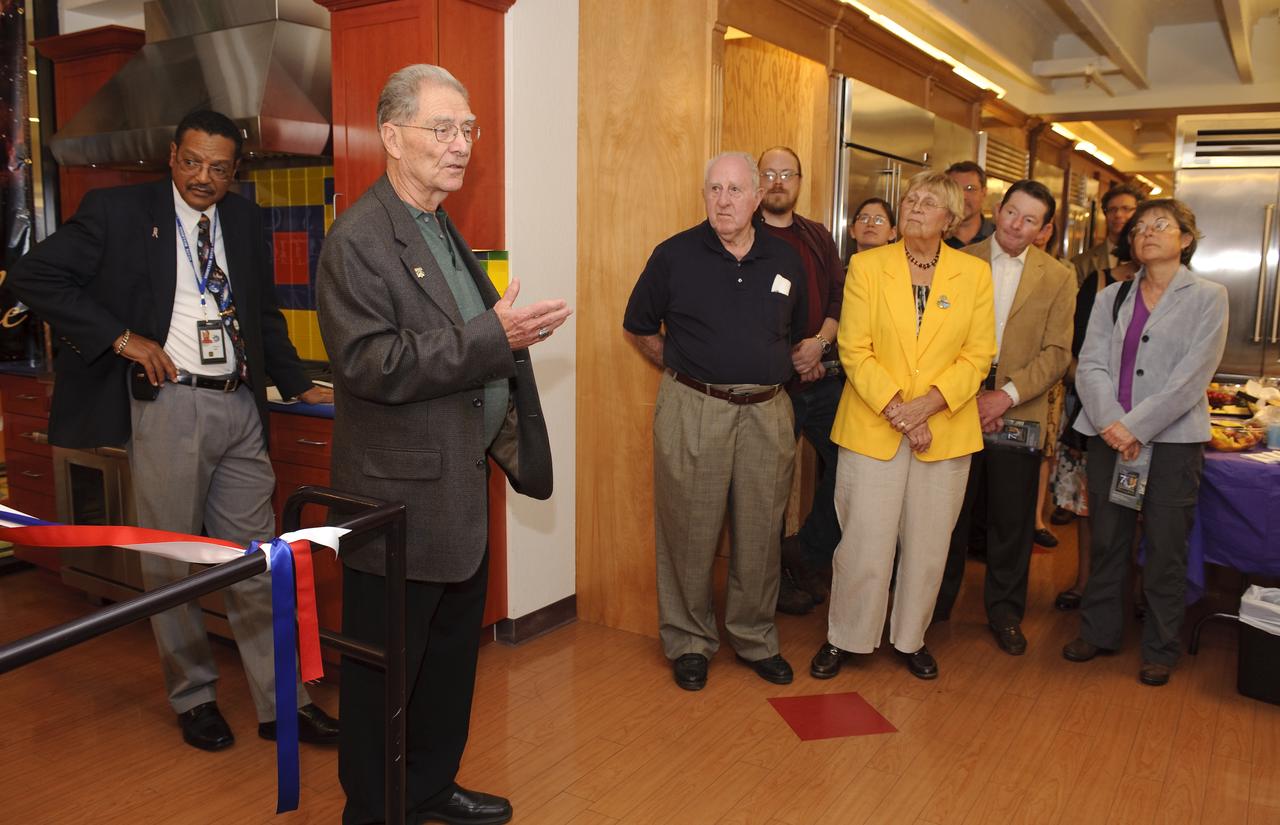 Ames 70 Year Anniversary Exhibit in downtown Mountain View, California. Grand Opening at Meyer Appliance, Castro Street. Jack Boyd, Ames Special Advisor to the Director and Historian, gives a brief hisory.