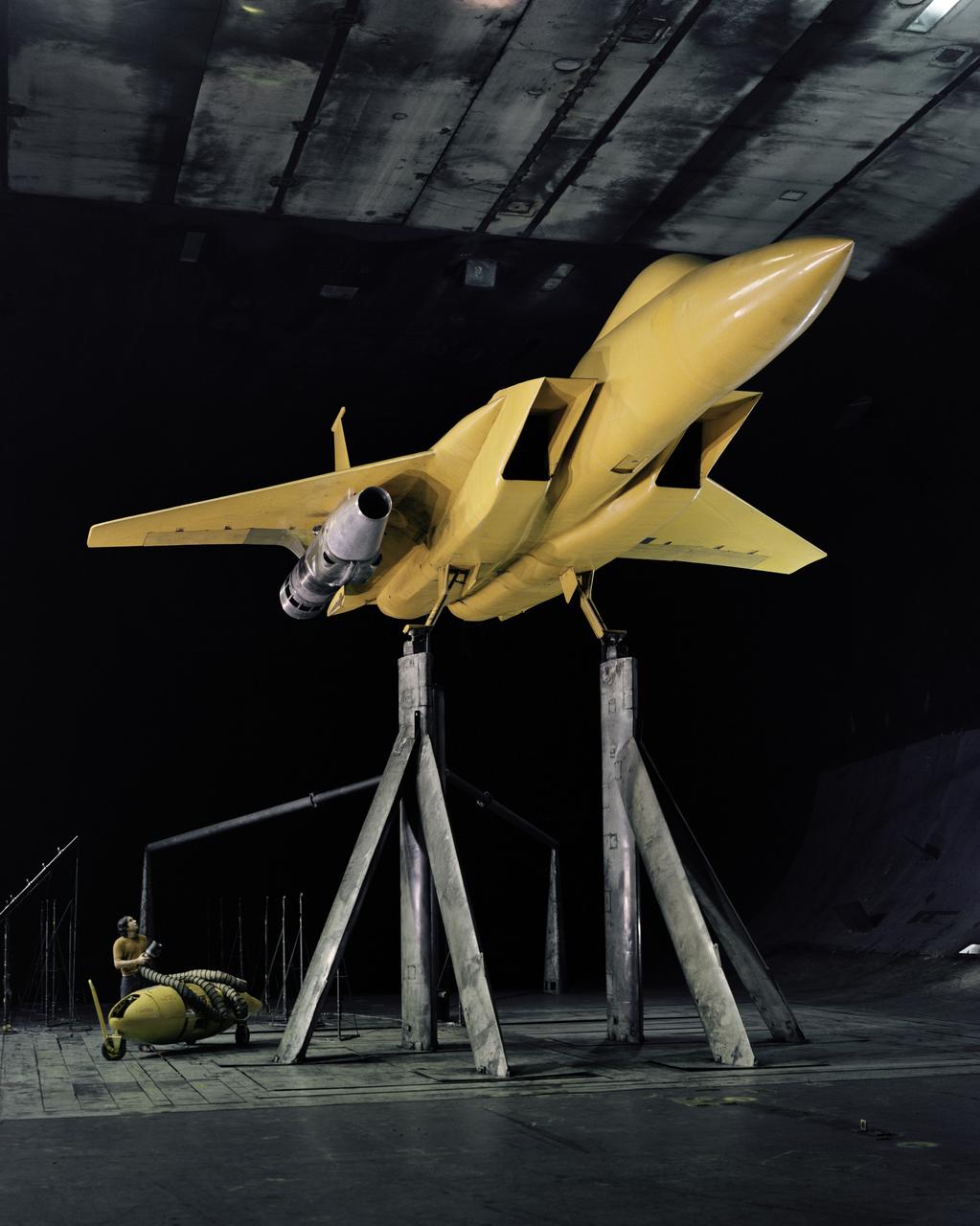 AST (Advanced Supersonic Technology) Propulsion Noise Research test on the F-15 model with nacelle in the 40x80ft Subsonic Wind Tunnel at Ames Research Center, Mt View, CA