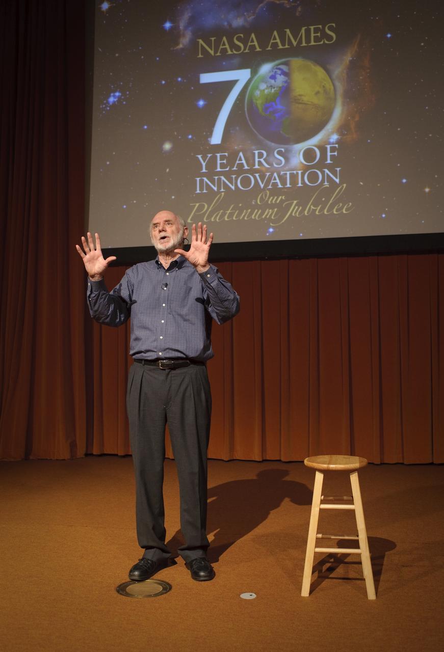 Ames 70th Anniversary Platinum Jubilee Storytelling Event 'Forged in the Stars' a one man play by Jay O'Callahan.