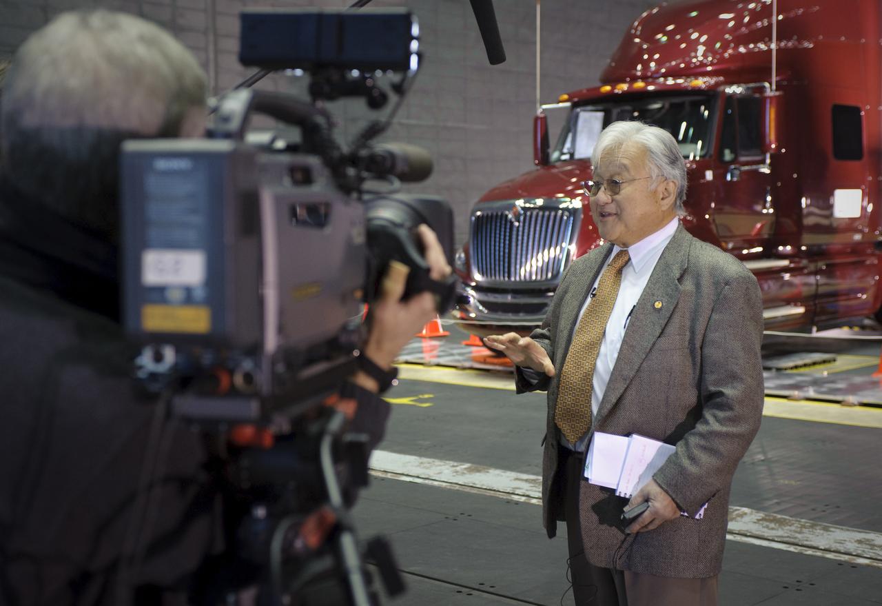 Lawrence Livermore National Laboratories media Day  for their LLNL project aimed at aerodynamic truck and trailer devices. Tests are being preformed in the Ames Full-Scale Aerodynamic Complex 80x120 foot wind tunnel. Mike Honda, U.S Congressman from California's 15th District