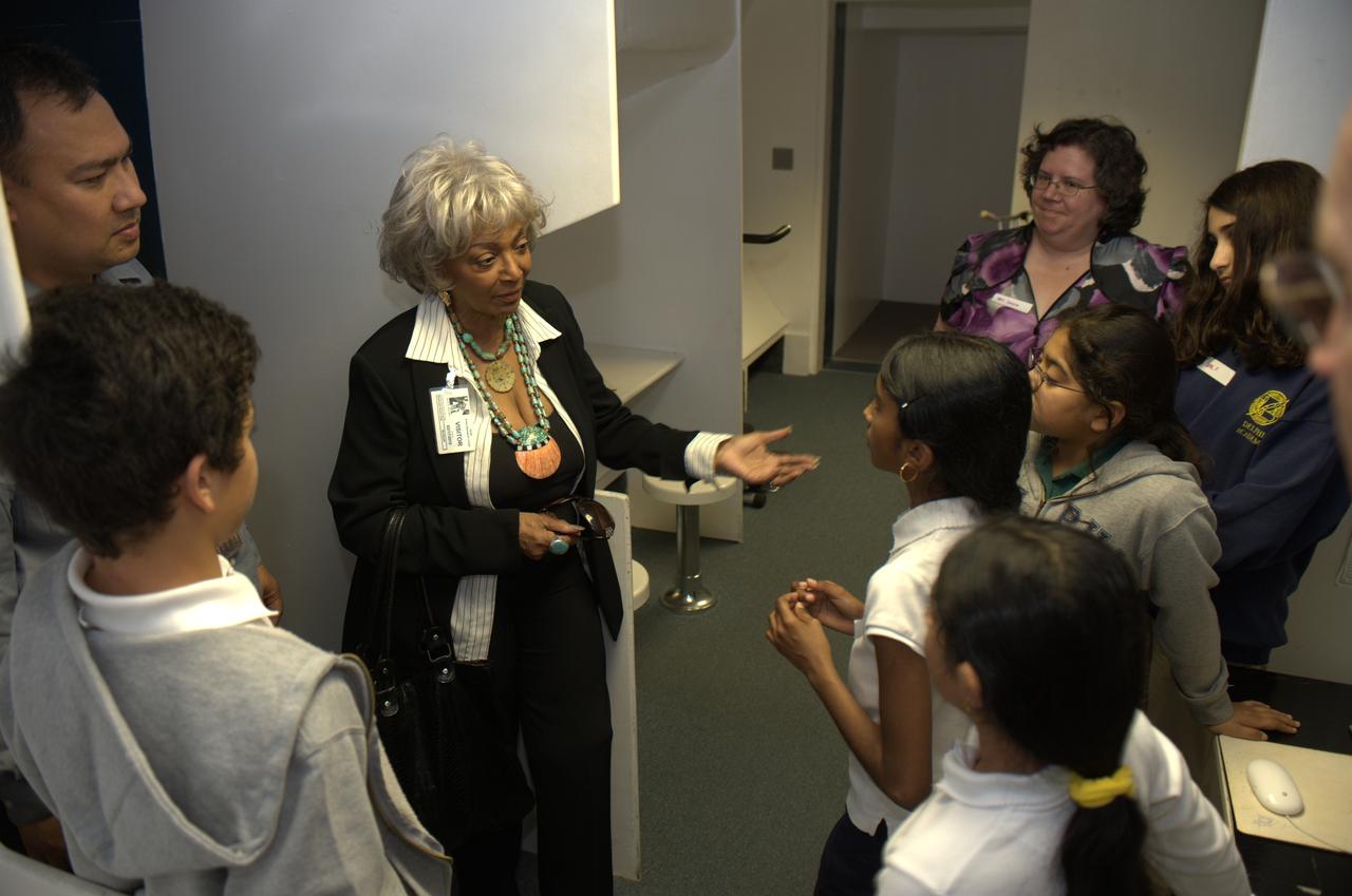 Directors Colloquium, Nichelle Nichols (aka Lt Uhura of Star Trek) and tour of the Ames Aerospace Encounter (AAE) in N-226.