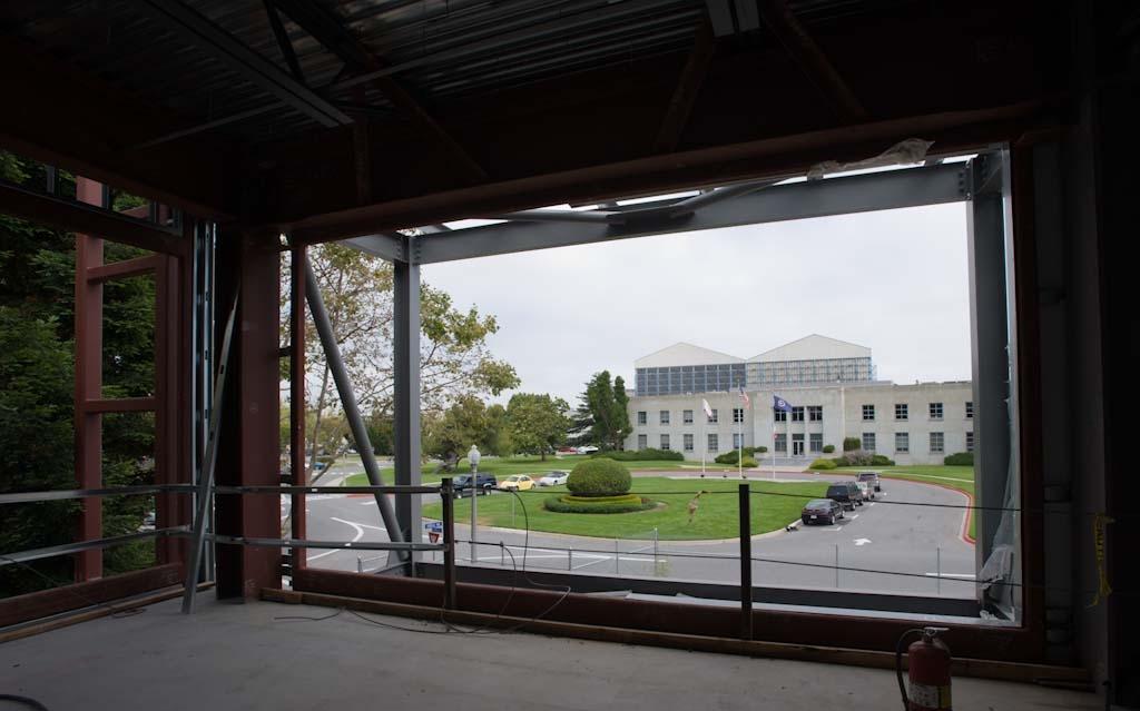 Construction of the new NASA Ames Green Building dubbed Sustainability Base located on the Ames Research Center campus at Moffett Field, CA. View of N-200 from N-232 site