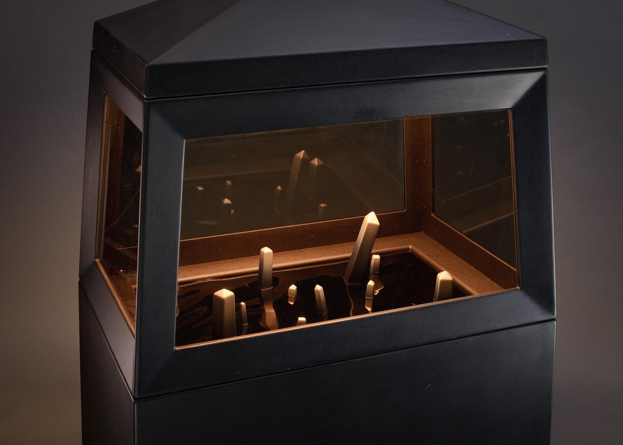 ARC Sculpture by Peter Gutkin 'Nice Ice in New York' circa 1970's. This sculputre was donated to Ames Research Center by the artist. Peter Gutkin has designed special interiors, exhibits, and display furniture for Ames since 1979. He currently maintains an office in San Francisco, CA.