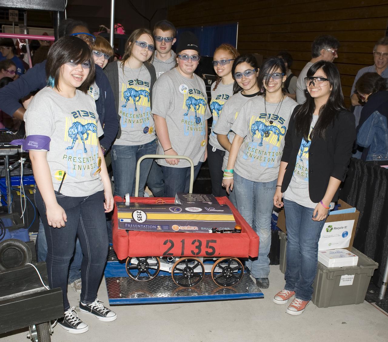 For Inspiration and Recognition of Science and Technology; FIRST Robotics Competition 2010 Silicon Valley Regional held at San Jose State University, San Jose, California  Presentation Invasion, Science Academy & Presentation H.S., CA Team 2135