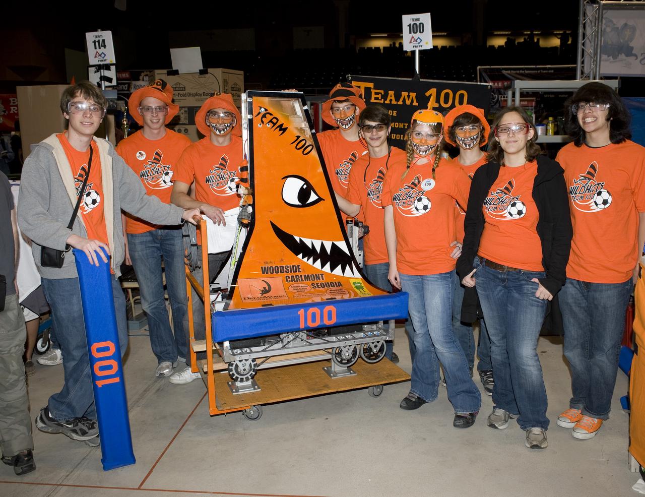 For Inspiration and Recognition of Science and Technology; FIRST Robotics Competition 2010 Silicon Valley Regional held at San Jose State University, San Jose, California  The Wild Hats of Woodside H.S. & Carlmont H. S. & Sequoia H.S & Sequoia H.S. District, CA - Team 100