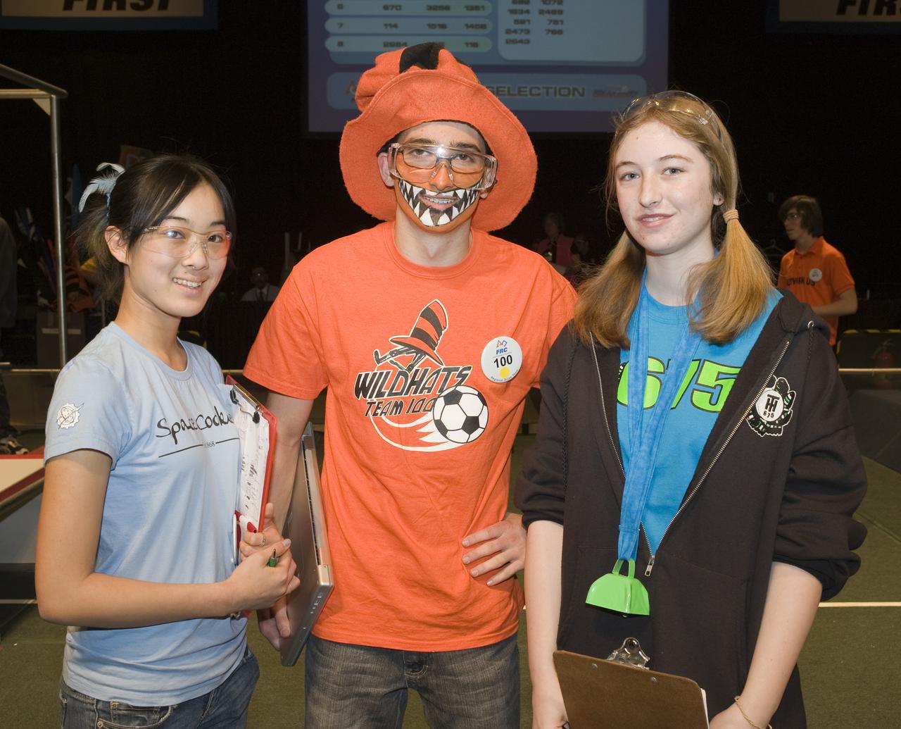 For Inspiration and Recognition of Science and Technology; FIRST Robotics Competition 2010 Silicon Valley Regional held at San Jose State University, San Jose, California team 1868, 100, and 675