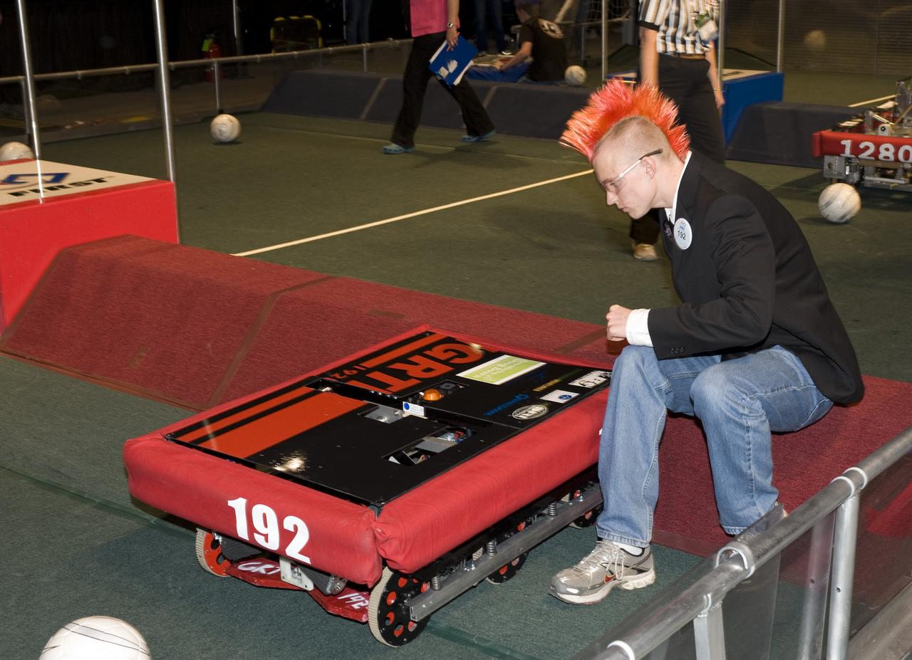 For Inspiration and Recognition of Science and Technology; FIRST Robotics Competition 2010 Silicon Valley Regional held at San Jose State University, San Jose, California  team 192 checks on robot