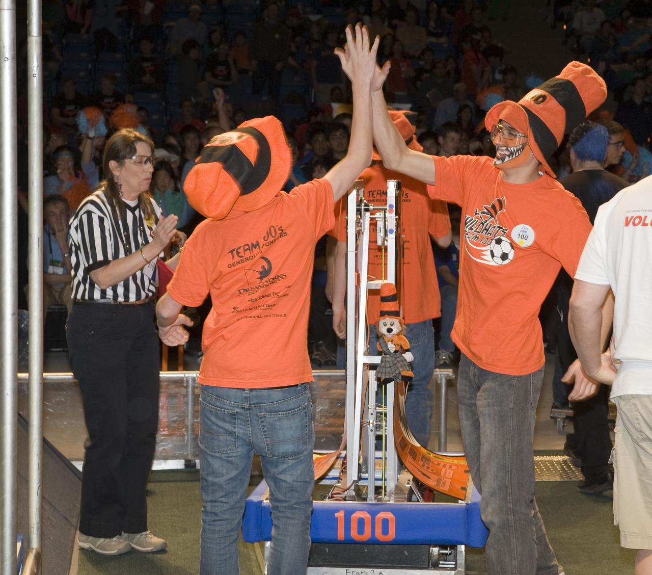 For Inspiration and Recognition of Science and Technology; FIRST Robotics Competition 2010 Silicon Valley Regional held at San Jose State University, San Jose, California  The Wild Hats of Woodside H.S. & Carlmont H. S. & Sequoia H.S & Sequoia H.S. District, CA - Team 100