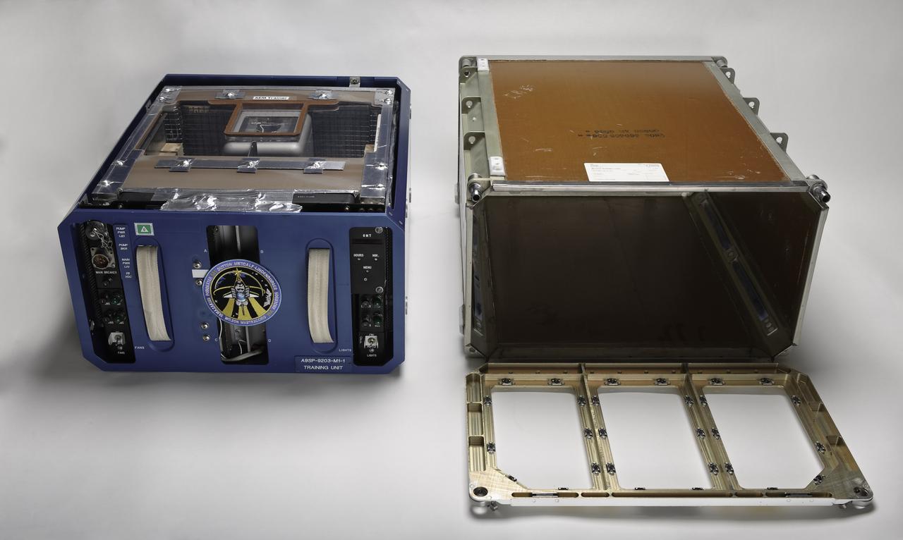 STS-131 payload; Ames Space Bio-Sciences Lab - Animal Enclosure Module (AEM) w/ Mid deck stowage locker