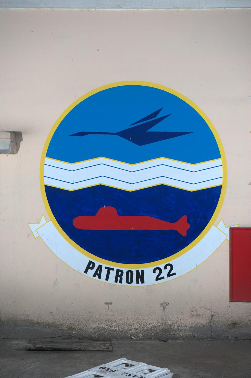 A proud Naval History. Squadron Logos in Hangar One at Moffett Federal Airfield, California.