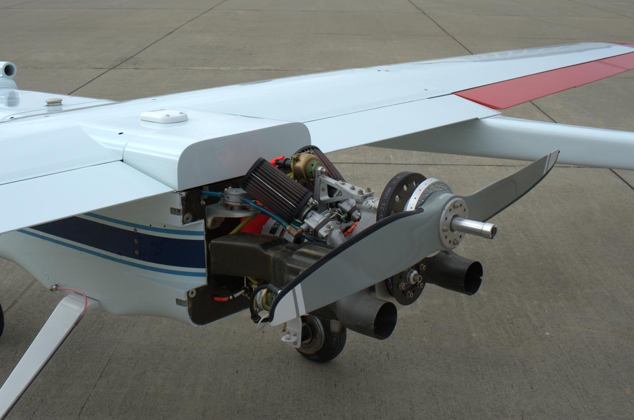 SIERRA (Systems Integration Evaluation Remote Research Aircraft) Uninhabited Aerial System (UAV plane) on the Ames flightline (aka; Sierra Unpiloted Aerial system (UAS))