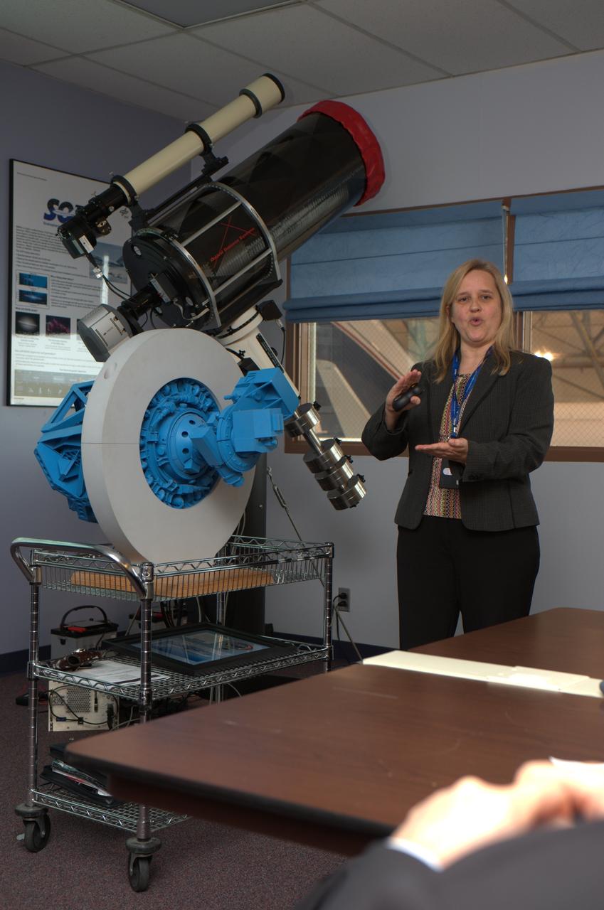 German Deligation visits Ames SOFIA Science Office for briefing and enjoy a Ames tour. Pam Marcum, SOFIA Project scientist gives status.