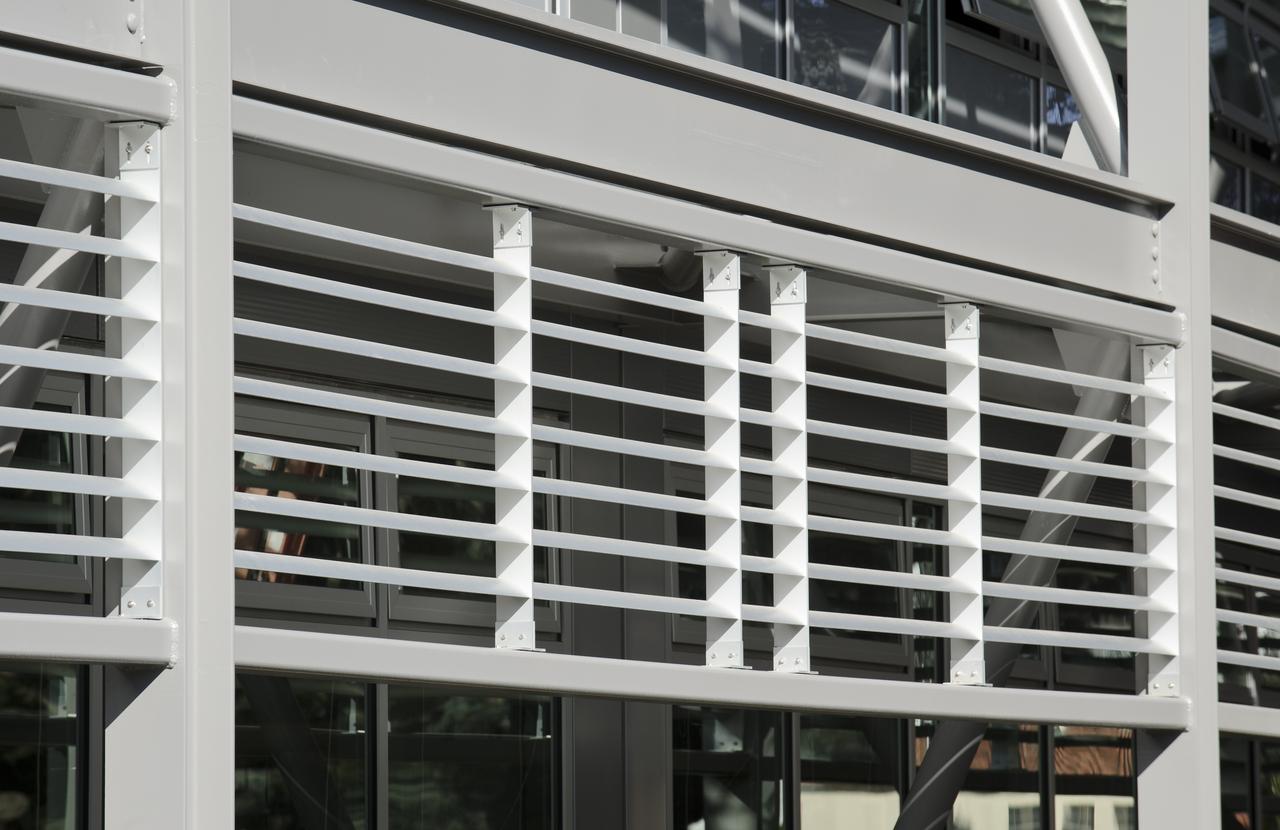 Construction of the new NASA Ames Green Building dubbed Sustainability Base located on the Ames Research Center campus at Moffett Field, CA. windows and shading