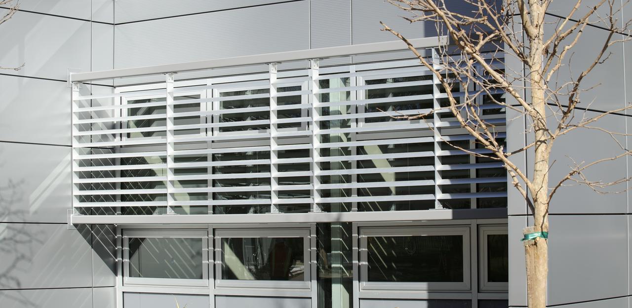 Construction of the new NASA Ames Green Building dubbed Sustainability Base located on the Ames Research Center campus at Moffett Field, CA. windows and shading