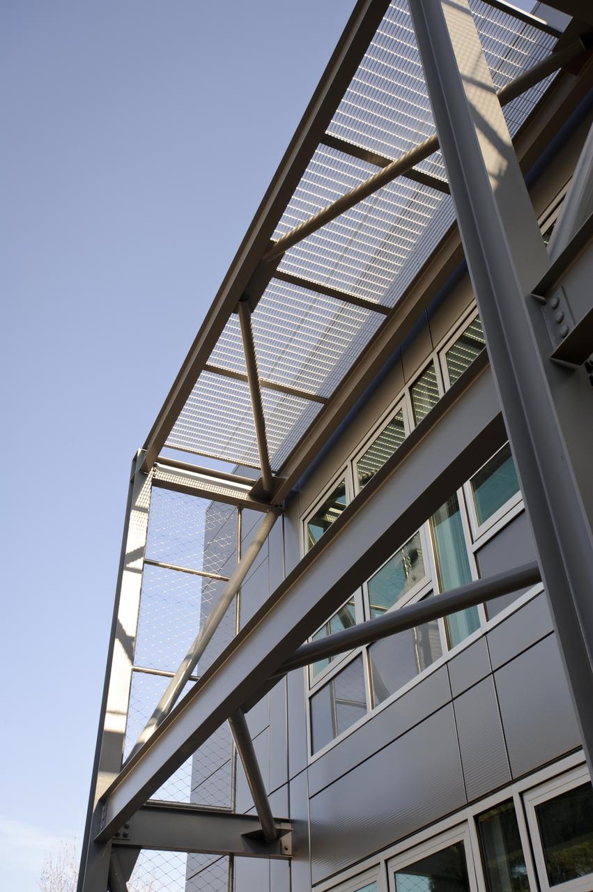 Construction of the new NASA Ames Green Building dubbed Sustainability Base located on the Ames Research Center campus at Moffett Field, CA. windows and shading