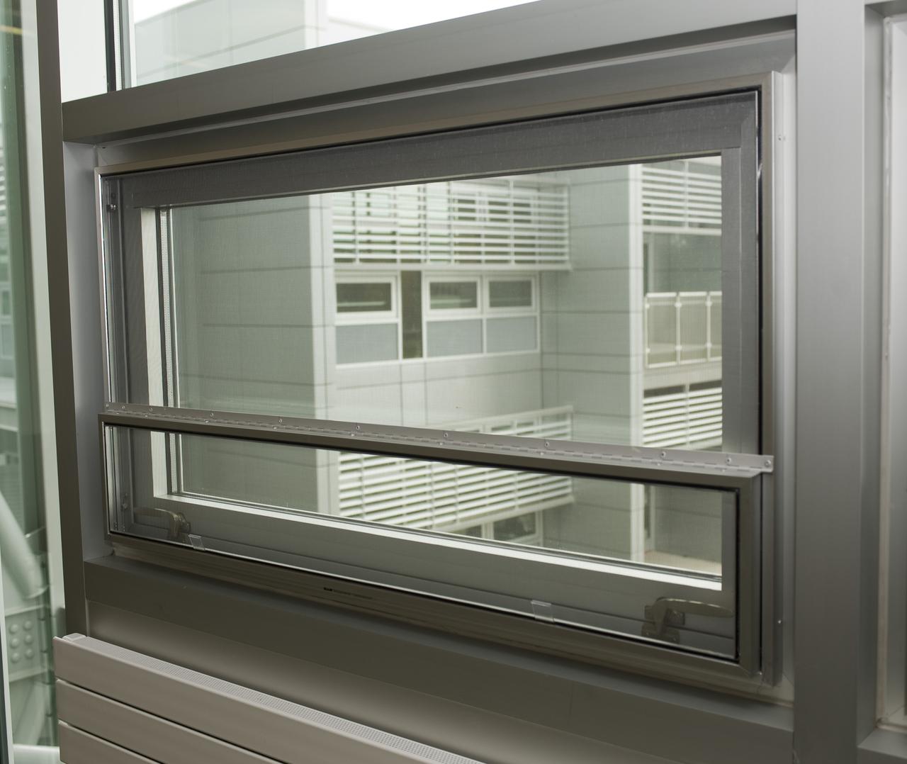 Construction of the new NASA Ames Green Building dubbed Sustainability Base located on the Ames Research Center campus at Moffett Field, CA. Interior windows.