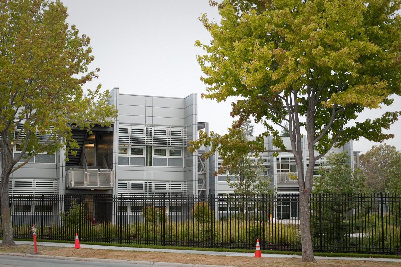 Construction of the new NASA Ames Green Building dubbed Sustainability Base located on the Ames Research Center campus at Moffett Field, CA. exterior views of building and landscaping