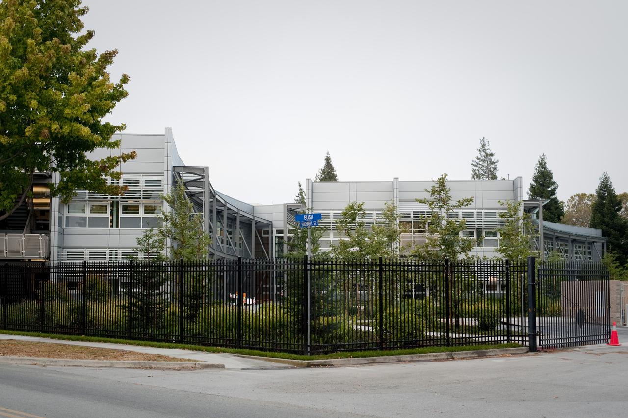 Construction of the new NASA Ames Green Building dubbed Sustainability Base located on the Ames Research Center campus at Moffett Field, CA. exterior views of building and landscaping
