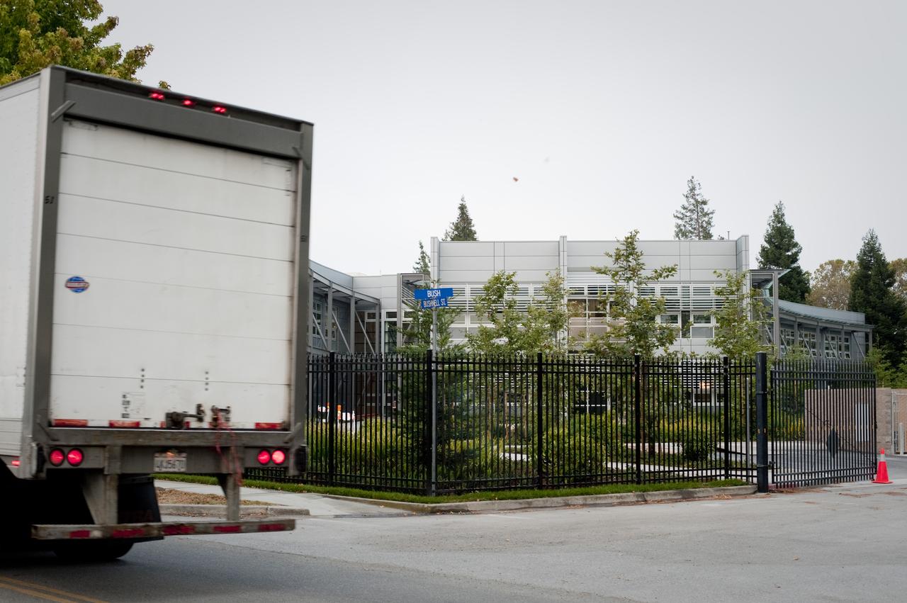 Construction of the new NASA Ames Green Building dubbed Sustainability Base located on the Ames Research Center campus at Moffett Field, CA. exterior views of building and landscaping