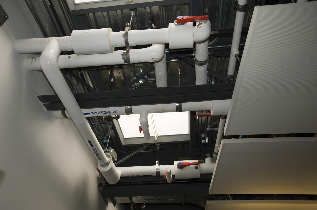 Construction of the new NASA Ames Green Building dubbed Sustainability Base located on the Ames Research Center campus at Moffett Field, CA. chilled water return in ceiling