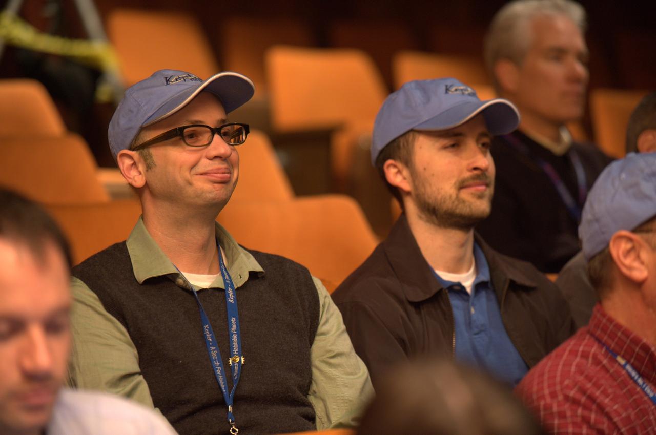 Kepler team members at press event and doing media interviews.
