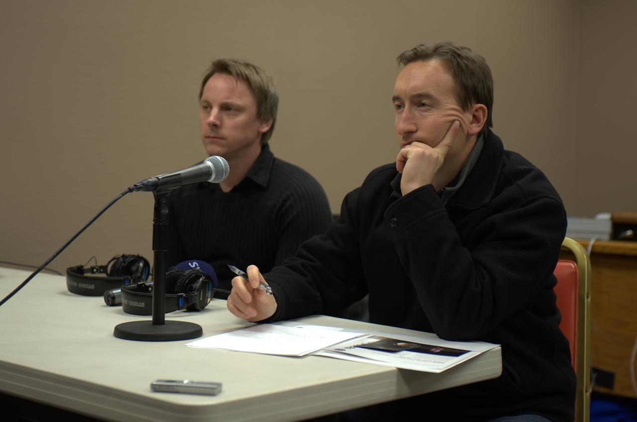 Kepler team members at press event and doing media interviews.