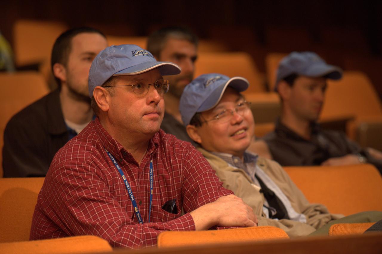 Kepler team members at press event and doing media interviews.
