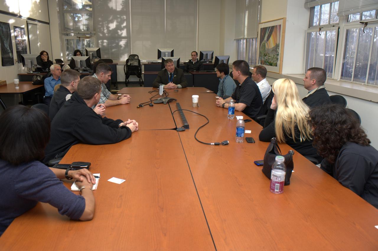 The 14 member 2009 class of NASA astronauts, Japan Aerospace Explortion Agency (JAXA) astronauts and Canadian Space Agency astronauts visit  Ames Research Center. Pete Worden, Ames Center Director joins the candidates during the round table.