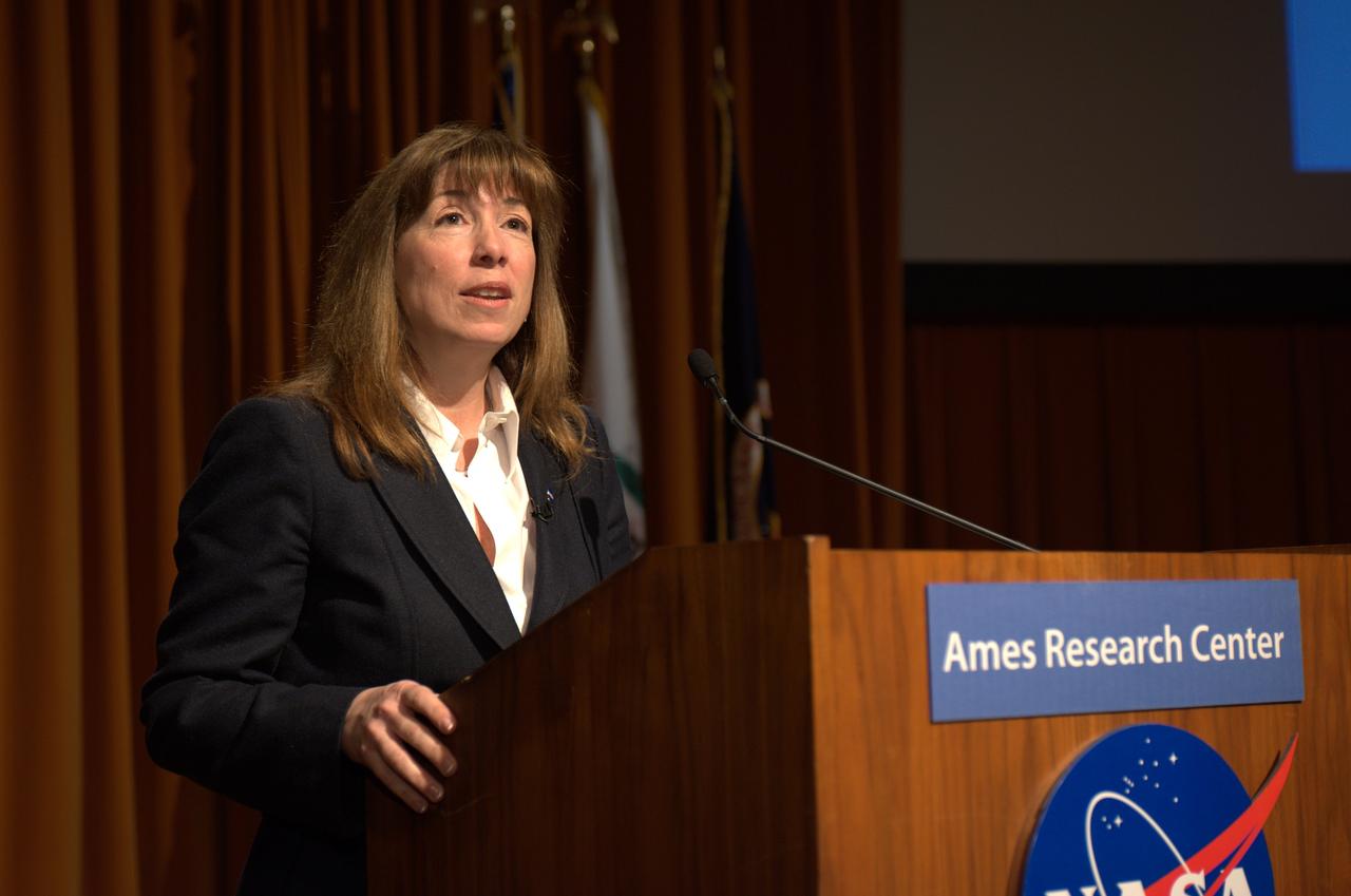 NASA Deputy Administrator Lori Garver visits Ames for a employee all-hands and press briefing during Budget 2012 rollout week.