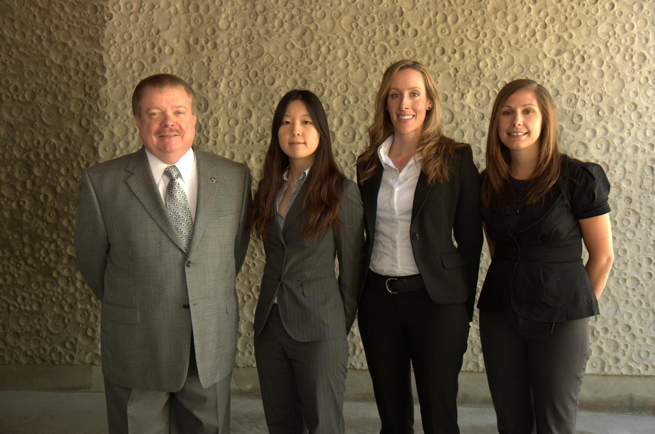 3DEVELOP students and mentor; from left to right are; Jay Skiles, Ames Mentor; Wei-Chen Hsu;, Michelle Newcomer; Amber Jean Kuss