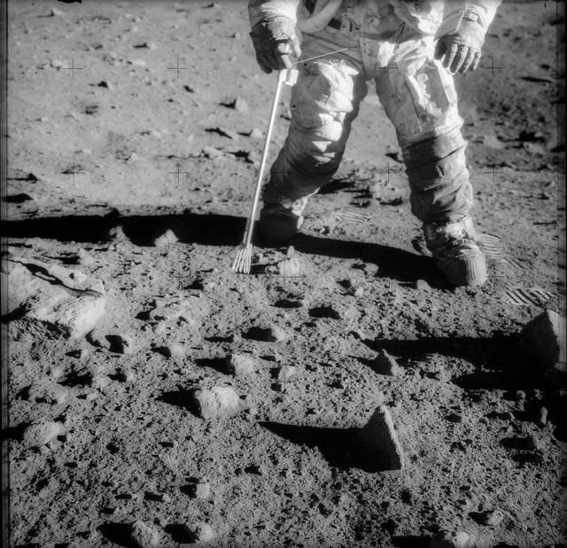 NASA image: Astronaut Charles Conrad during extravehicular activity on lunar surface