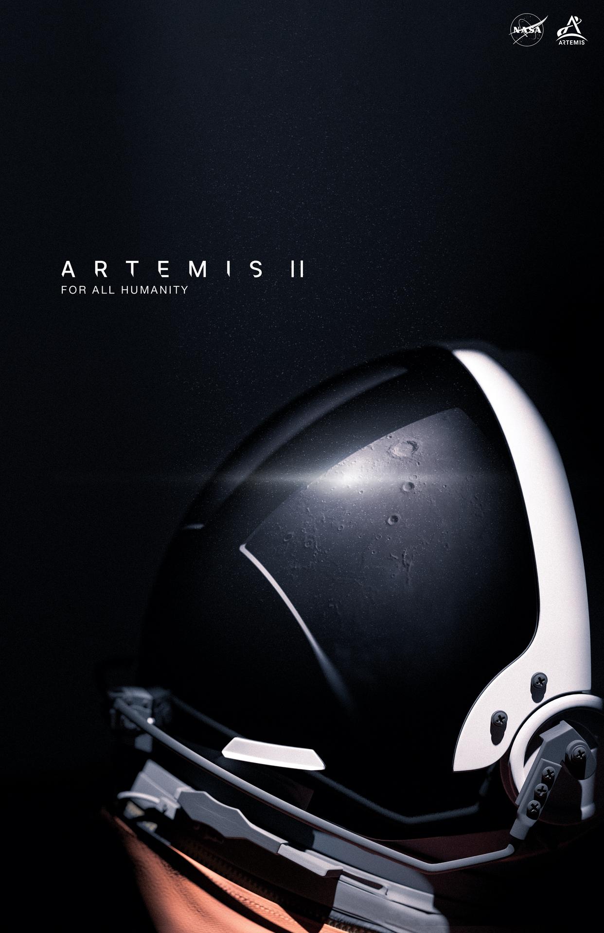 Artemis II For All Humanity NASA poster artwork