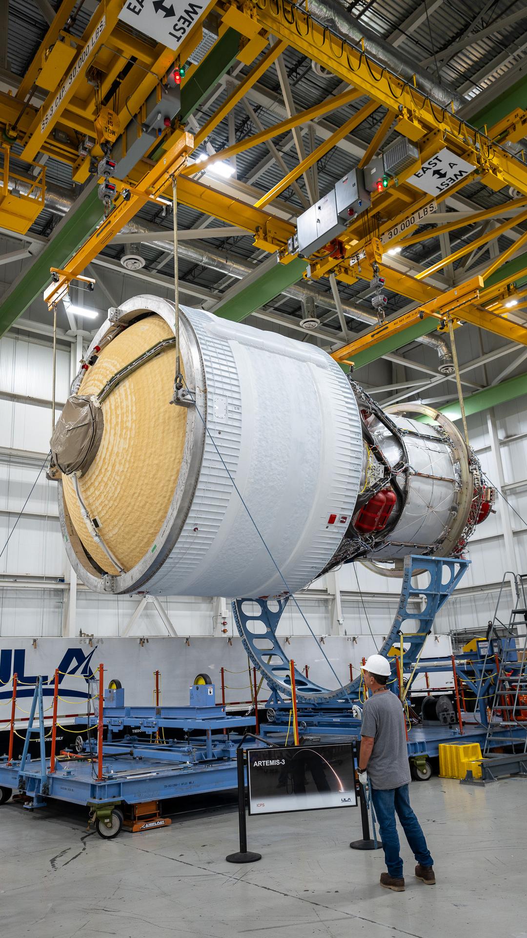 These images and videos show how crews in Alabama prepared the ICPS (interim cryogenic propulsion stage) for NASA’s SLS (Space Launch System) rocket for shipment to Florida between July 29-31. The ICPS in the photos and videos will help power NASA’s Artemis III mission to the Moon. The SLS upper stage is manufactured by United Launch Alliance at its facility in Decatur. Its RL10 engine is produced by Aerojet Rocketdyne, the SLS engines lead contractor, in West Palm Beach, Florida. ULA is working with Boeing, the SLS core stage and exploration upper stage lead contractor, to develop ICPS. ULA’s R/S RocketShip is transporting the flight hardware to its sister facility in Florida near NASA’s Kennedy Space Center for final checkouts. The ICPS for Artemis III is the last of its kind as SLS transitions to its next, more powerful Block 1B configuration with an upgraded upper stage beginning with Artemis IV.  NASA is working to land the first woman and first person of color on the Moon under Artemis. SLS is part of NASA’s backbone for deep space exploration, along with Orion and the Gateway in orbit around the Moon. SLS is the only rocket that can send Orion, astronauts, and supplies to the Moon in a single mission.