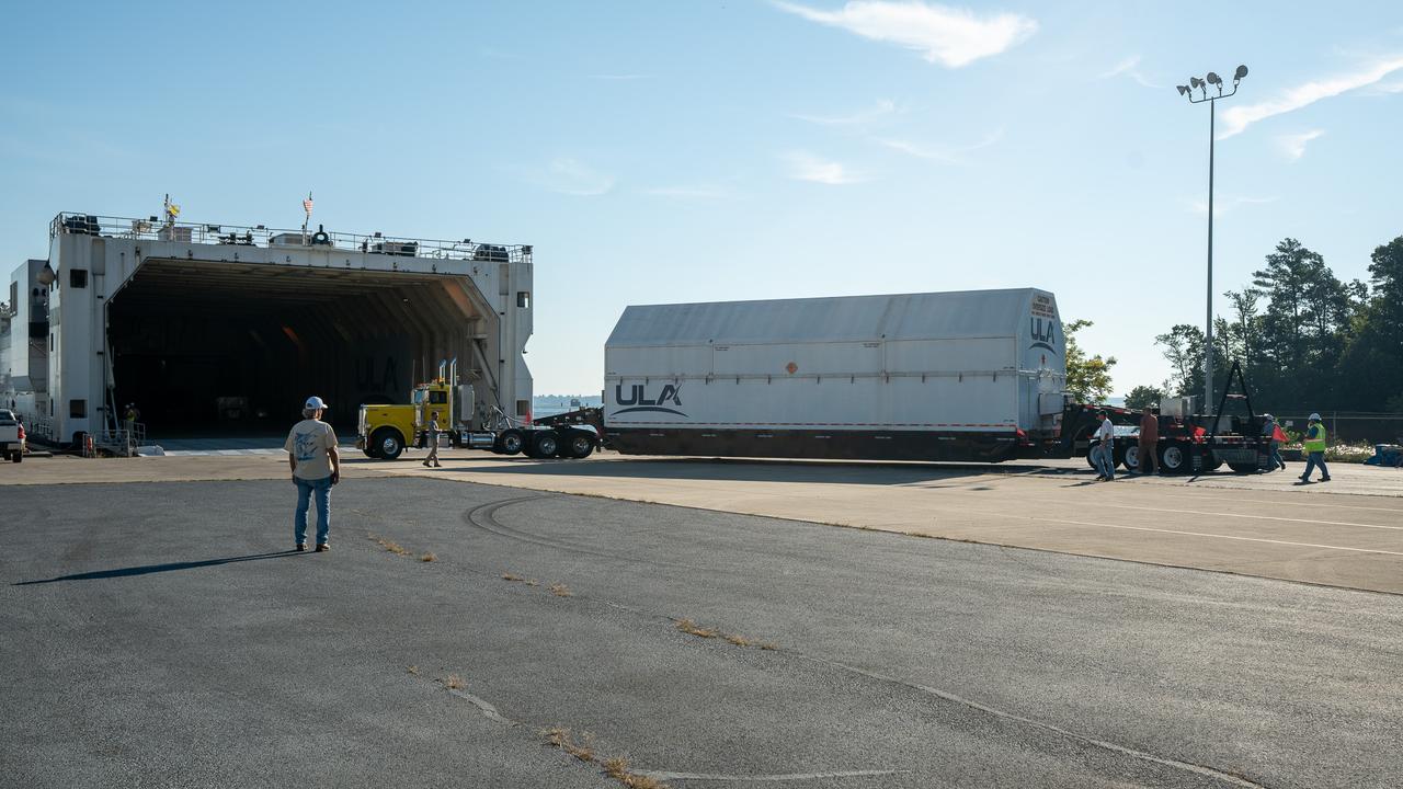 These images and videos show how crews in Alabama prepared the ICPS (interim cryogenic propulsion stage) for NASA’s SLS (Space Launch System) rocket for shipment to Florida between July 29-31. The ICPS in the photos and videos will help power NASA’s Artemis III mission to the Moon. The SLS upper stage is manufactured by United Launch Alliance at its facility in Decatur. Its RL10 engine is produced by Aerojet Rocketdyne, the SLS engines lead contractor, in West Palm Beach, Florida. ULA is working with Boeing, the SLS core stage and exploration upper stage lead contractor, to develop ICPS. ULA’s R/S RocketShip is transporting the flight hardware to its sister facility in Florida near NASA’s Kennedy Space Center for final checkouts. The ICPS for Artemis III is the last of its kind as SLS transitions to its next, more powerful Block 1B configuration with an upgraded upper stage beginning with Artemis IV.  NASA is working to land the first woman and first person of color on the Moon under Artemis. SLS is part of NASA’s backbone for deep space exploration, along with Orion and the Gateway in orbit around the Moon. SLS is the only rocket that can send Orion, astronauts, and supplies to the Moon in a single mission. 