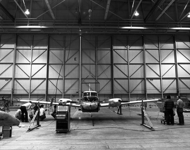 NASA image: PA-30 Twin Comanche - NASA 808 in hangar