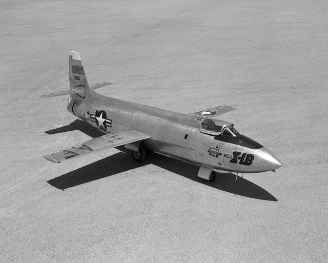 NASA image: Bell X-1B fitted with a reaction control system on the lakebed