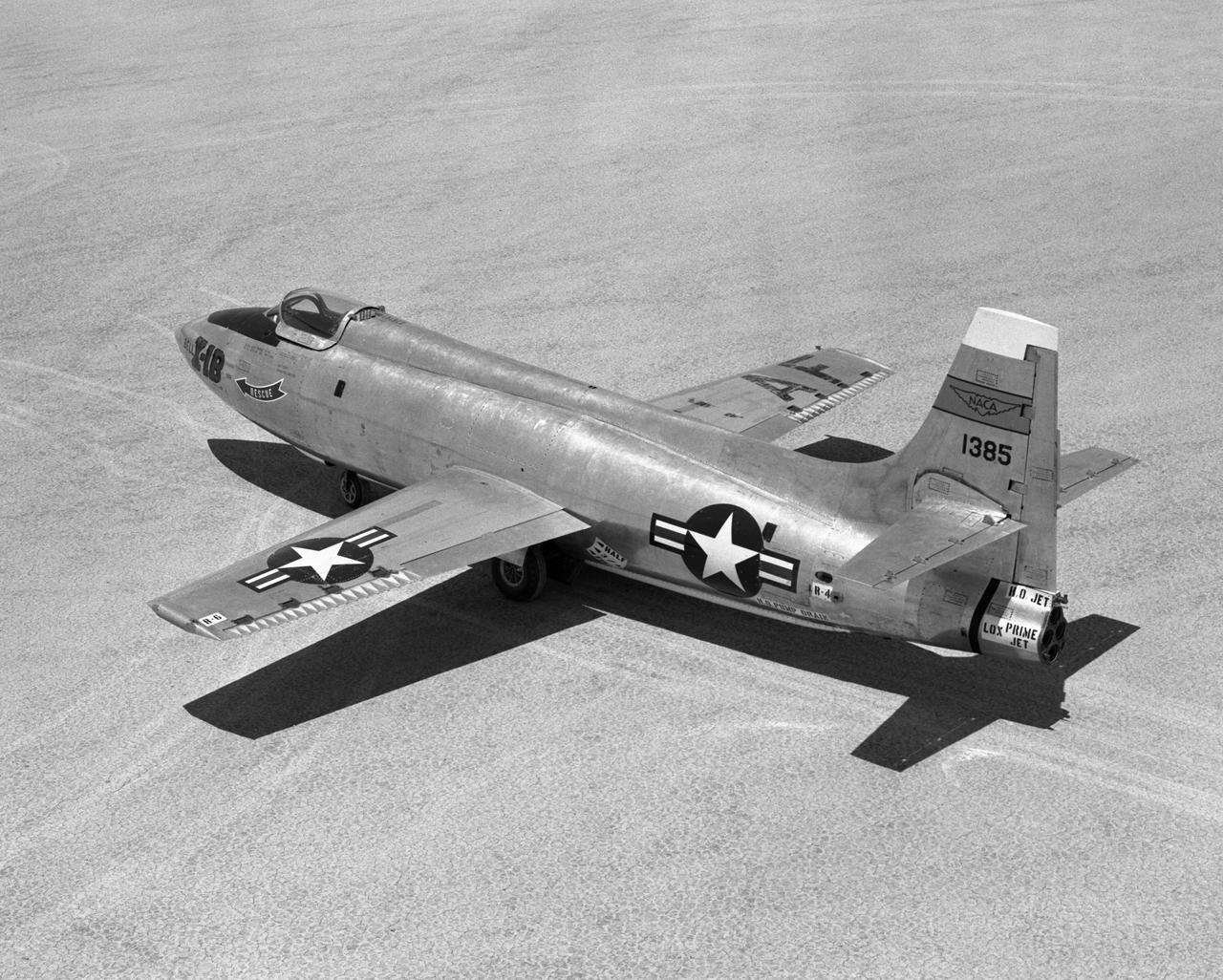 Bell X-1B fitted with a reaction control system on the lakebed.