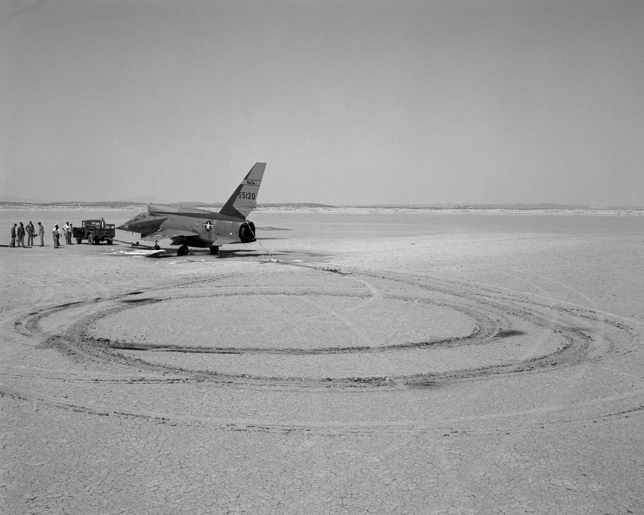 F-107A ground loop landing mishap. Sept. 1, 1959
