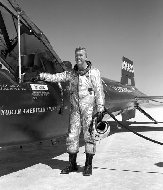 NASA image: Chief research pilot Joseph Walker flew in 1960s and perished in 1966 while piloting a F-104 that caught vortex of a XB-70
